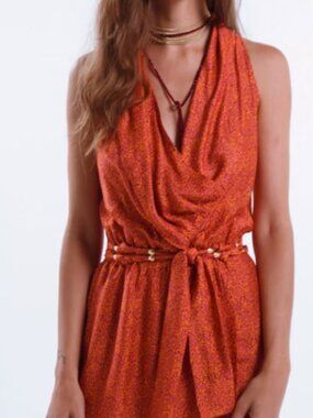 ViX Paula Hermanny  Silk blend Red-Purple Cover up dress + free ViX gift!